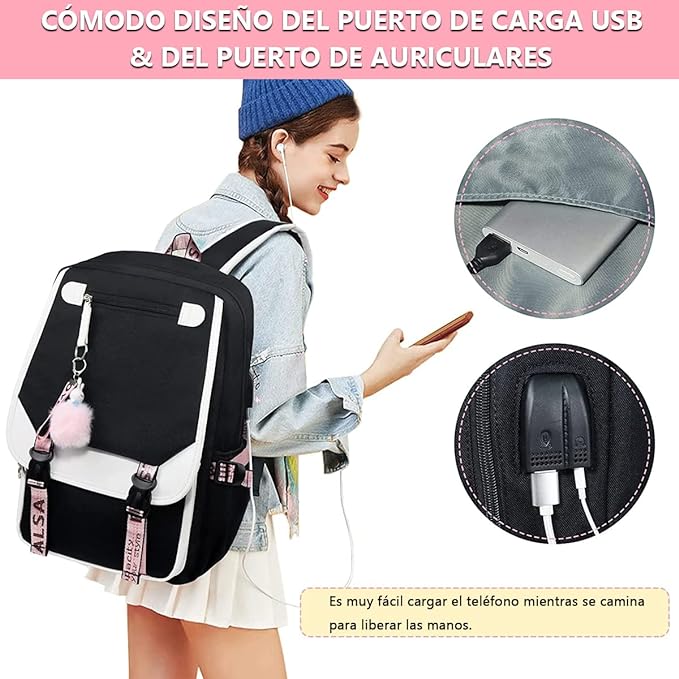 Mochila con puerto USB 🎒