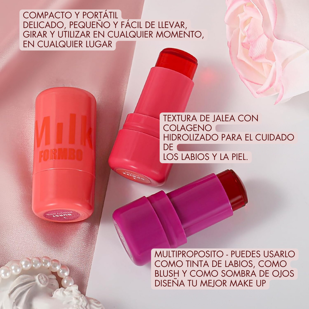 💄Jelly Blush Milk- Tinta de gelatina con colageno y niacinamida x4🫦+ curso profesional de maquillaje.