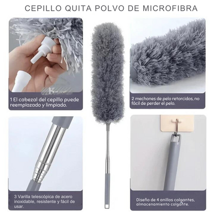 combo de limpieza , plumero de 3 m + cepillo para baño