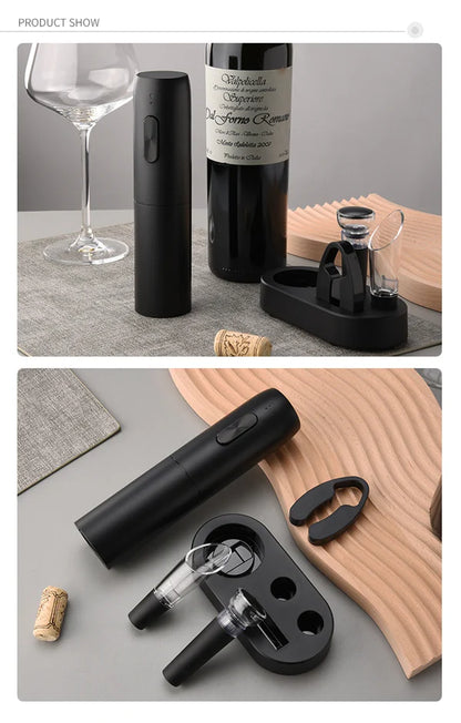 Conjunto de abridor de botellas de vino eléctrico automático recargable 5x1