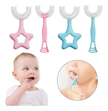 Cepillo Para Niño En Forma De U + Crema Dental En Espuma 100% Natural